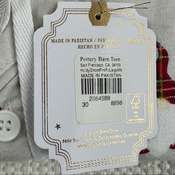 Holiday Gnome Organic Flannel Pajama Set L - Picture 5 of 8